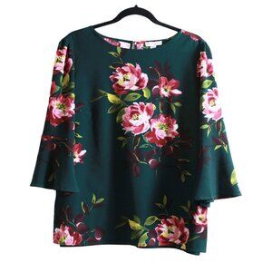 Eliane Rose Green Pink Floral Print Blouse
